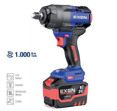 Exen EN 286 SM 21V 6AH 1000 NM Kömürsüz Şarjlı Somun Sökme Makinesi