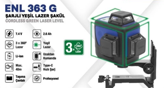 EXEN ENL 363G ŞARJLI YEŞİL LAZER ŞAKÜL